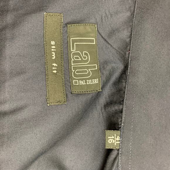 LAB by PAL ZILERI Size M Navy Cotton Blend Button Down Long Sleeve Shirt - Picture 5 of 5